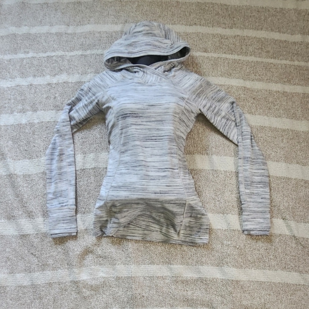 lululemon athletica Striped Gray Hoodie